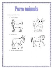 English worksheet: Farm animal