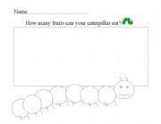 English Worksheet: How many fruits can your caterpillar eat?