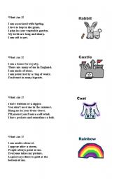 English worksheet: what am I?