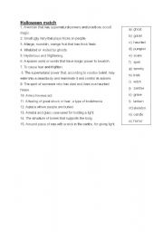 English Worksheet: Halloween Match