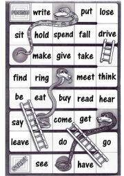 Irregular verbs - Snakes and ladders board game