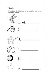 English Worksheet: wh words