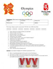 English Worksheet: The Olympics