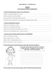 English Worksheet: Was/Were