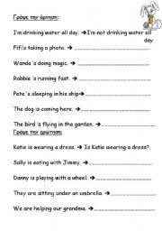 English Worksheet:  present continuous 