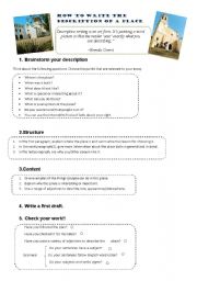 English Worksheet: How to write a description of a place