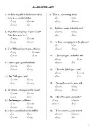 English Worksheet: a an