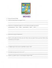 English worksheet: Movies