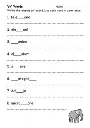 English worksheet: ph and wh belnds worksheets