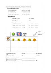 English Worksheet: like dislike