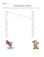 English worksheet: Past Tense Irregular Verb Match