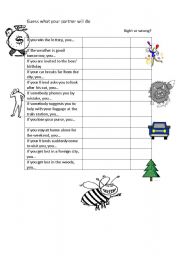 English Worksheet: 1st conditional questionnaire