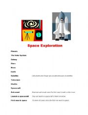 English Worksheet: Space Vocabulary