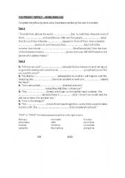 English worksheet: Grammar exercises - present perfect - just/already/for/since