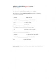 English worksheet: simple present