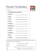 English worksheet: Theater Vocabulary