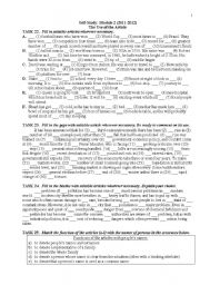 English Worksheet: The Use of articles Self study