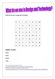 English worksheet: Materials we use in Design and Technology.