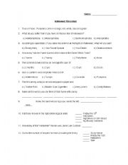 English Worksheet: Halloween Trivia - incl Answers