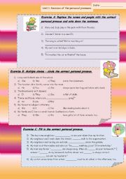 Exercise on the personal pronouns - ESL worksheet by porcupine2004
