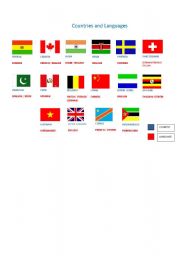 English Worksheet: COUNTRIES AND LANGUAGE