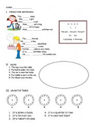 English Worksheet: to be, have, 