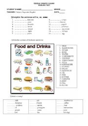 English Exercises: FOODS AND DRINKS