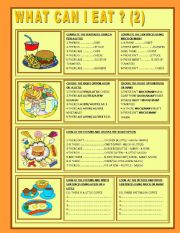 English Worksheet: WHAT CAN I EAT ? (2)