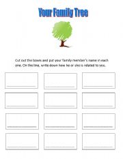 English Worksheet: Family Tree Form