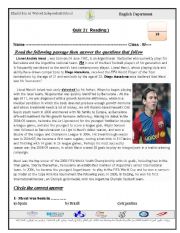 reading comp. about Messi