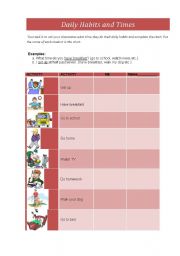 English worksheet: habits