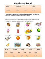 Let´s Ea! A reading comprehension about health and food - ESL worksheet ...