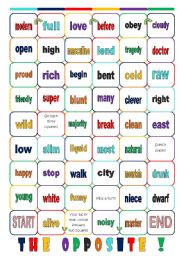 Board Game: The Opposite Word - ESL worksheet by Mulle