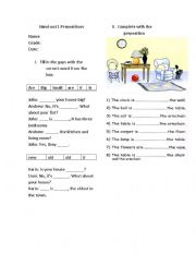 English Worksheet: Prepositions