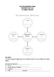 English Worksheet: My favourite festival spider map