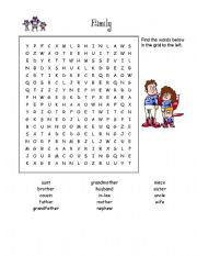 English Worksheet: Family worksheet