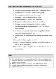 English Worksheet: The phrases you should know come rain or shine