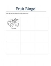 English worksheet: Fruit Bingo