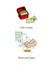 English worksheet: Picture cards on steps to prepare a meal