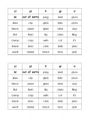 English worksheet: Beginning Blend Sort