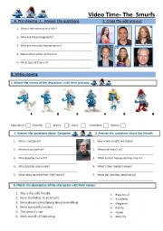 English Worksheet: The Smurfs movie worksheet