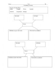 English Worksheet: vocabulary web