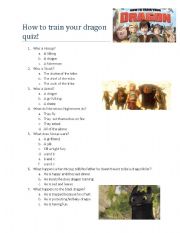 How To Train Your Dragon Quiz Esl Worksheet By Curlyju