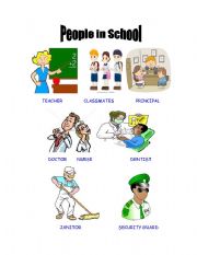 English Worksheet: People in School