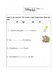 English worksheet:  choose the right prepositions