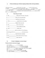 English Worksheet: Past Simple, Present Simple and Present Continuous