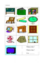 English worksheet: classroom