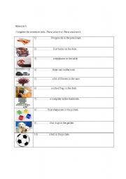 English worksheet: there is/ there are