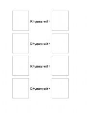 English worksheet: Rhyming sort