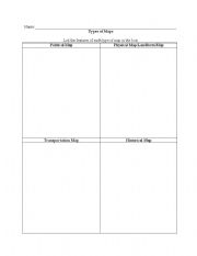 English Worksheet: Map Types